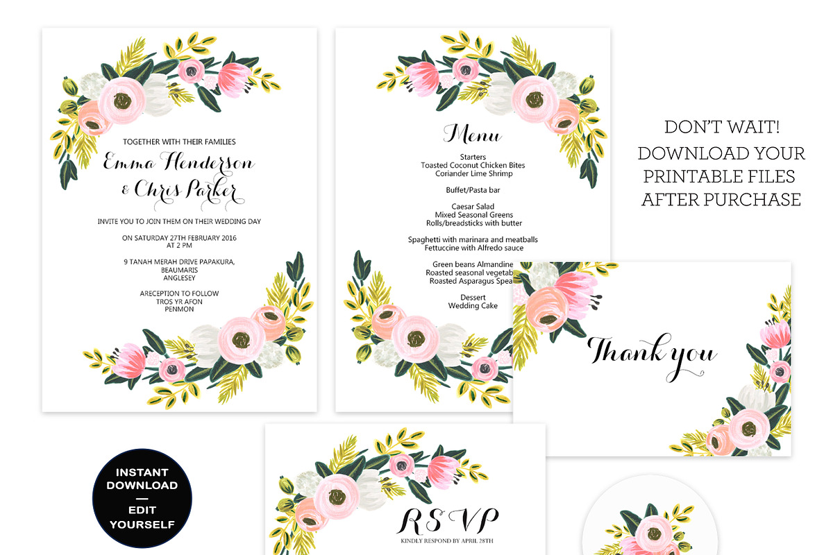 Editable Wedding Set in Wedding Templates - product preview 8