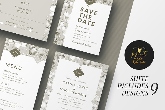 Wedding Invitation Suite - Karina in Wedding Templates - product preview 3