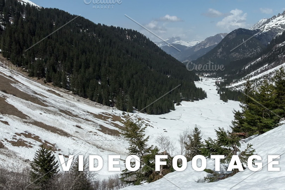 Clouds motion in the Alps mountains. Time-lapse