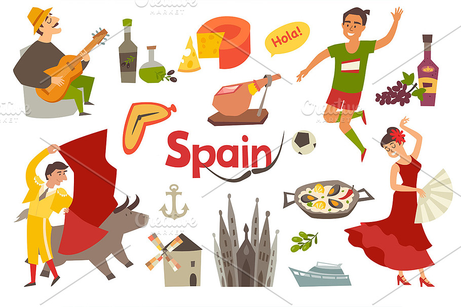 Spain traditional symbols set in Objects - product preview 8