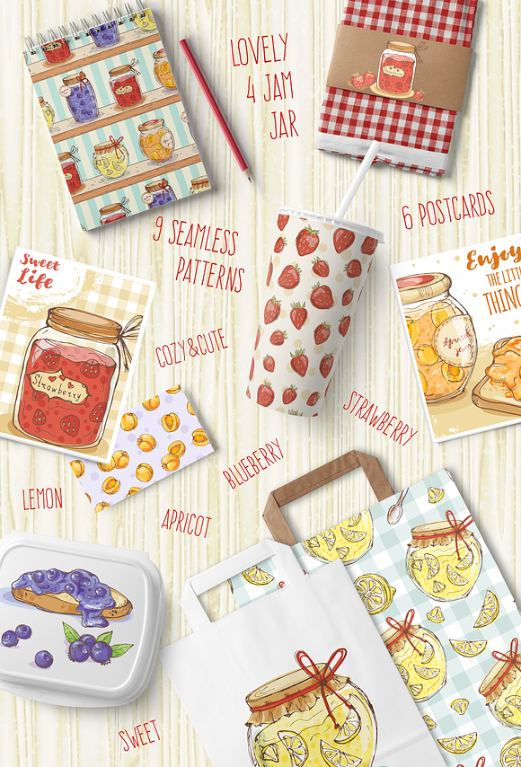 • Cute jam collection • in Illustrations - product preview 1