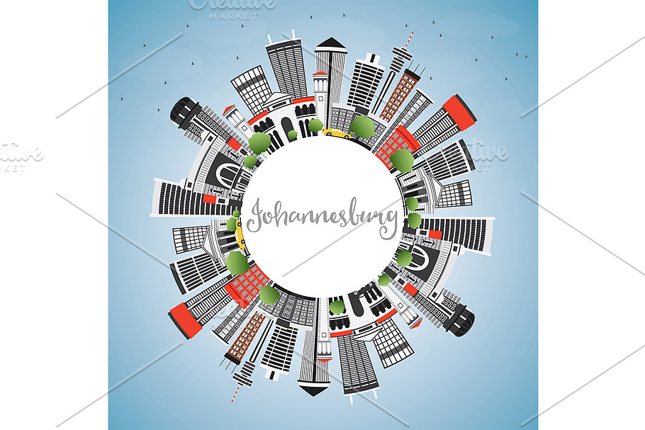 Johannesburg Skyline in Illustrations - product preview 8