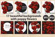Red poppy beautiful banners