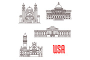 USA architecture landmarks icons
