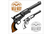 old American colt revolver with emblem wild west