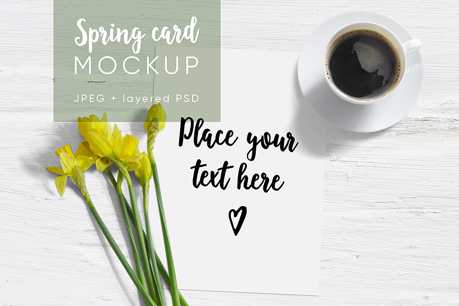 Spring card styled stock mockup in Product Mockups - product preview 8