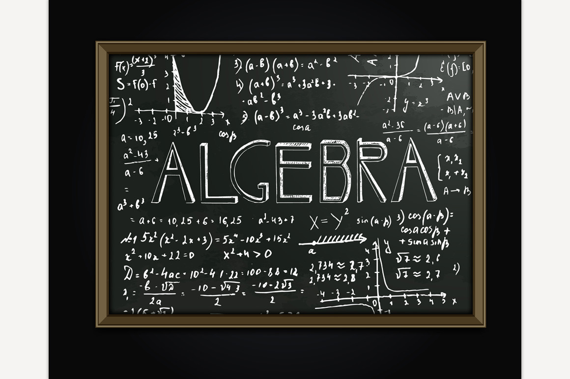 Algebra Blackboard Image | Custom-Designed Illustrations ~ Creative Market