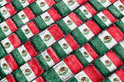 Mexican Flag Urban Grunge Pattern