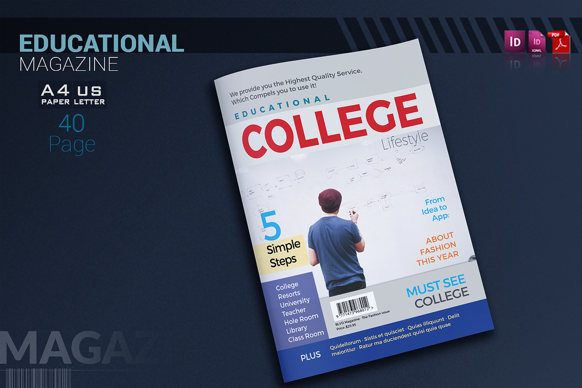 College University Magazine in Magazine Templates - product preview 8