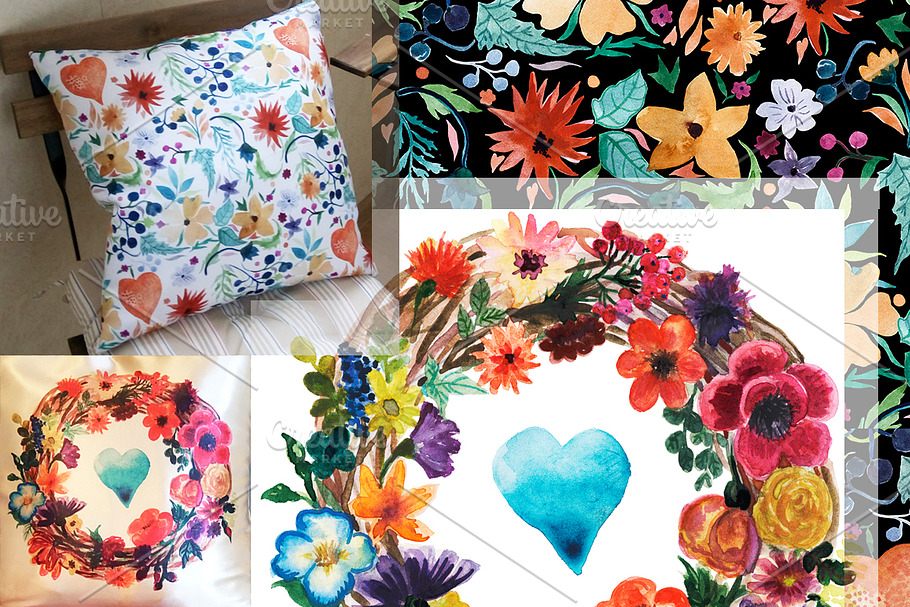 Love watercolor in Patterns - product preview 8