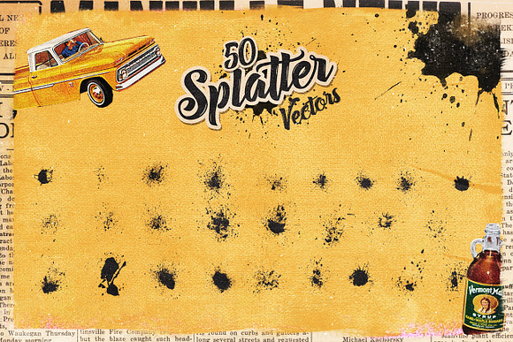 50 Handmade Splatter Vectors in Objects - product preview 1