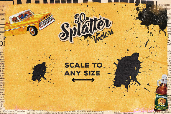50 Handmade Splatter Vectors in Objects - product preview 2