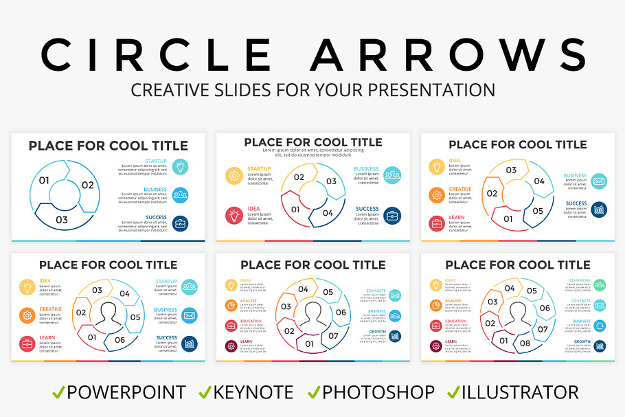 Circle Arrows PPT KEY PSD AI EPS in Keynote Templates - product preview 8