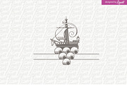 Vintage Ship Wedding Logo