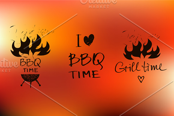 Barbecue logo and design elements in Illustrations - product preview 2