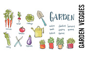 Garden Vegetables Watercolor Clipart