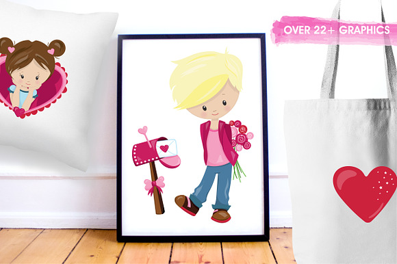 Valentine kids illustration pack in Illustrations - product preview 4
