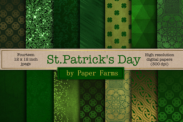 St. Patricks Day digital paper 