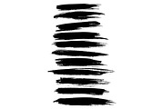 Vector strokes lines, paint dab stripes vector set