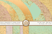 Pearly Pastel & Gold Gradient Papers