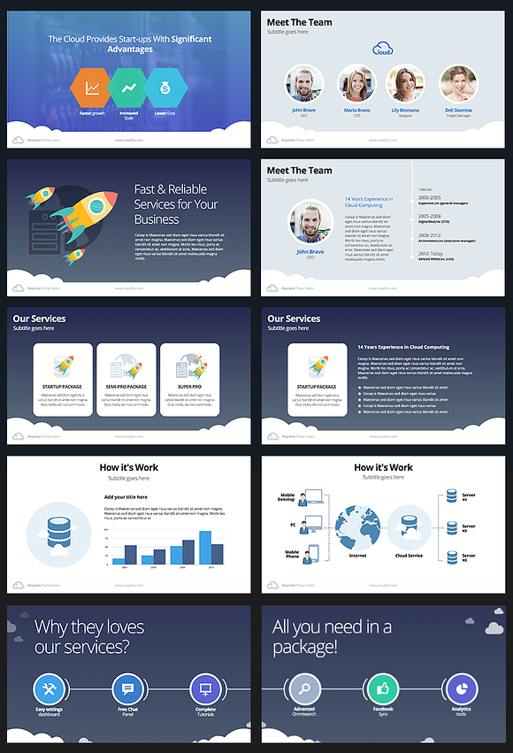 Cloud Biz - Keynote Template in Keynote Templates - product preview 1