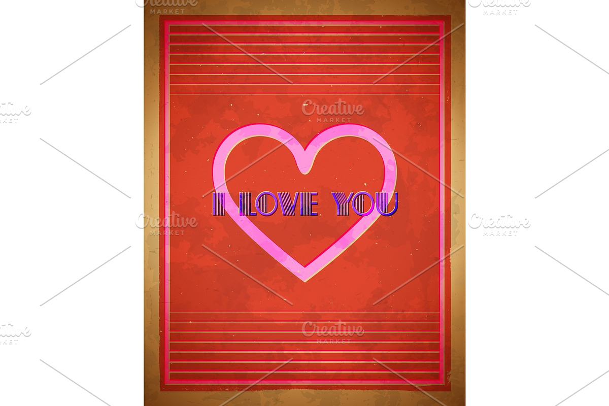 Retro Valentine's Day card in Textures - product preview 8