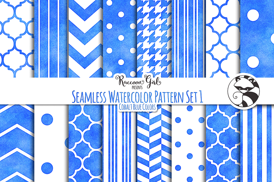 Seamless Watercolor Patterns #1 cob