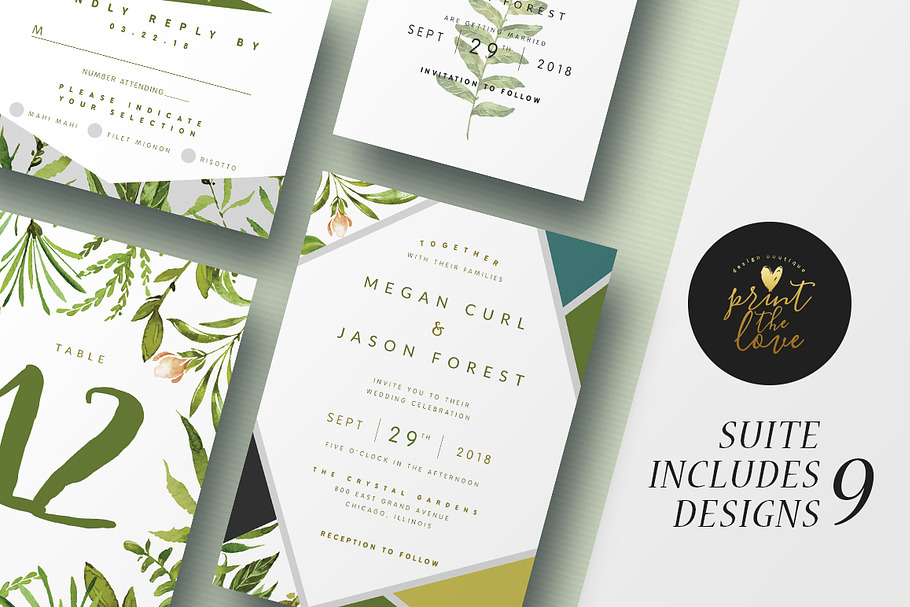 Wedding Invitation Suite - Botanika in Wedding Templates - product preview 8
