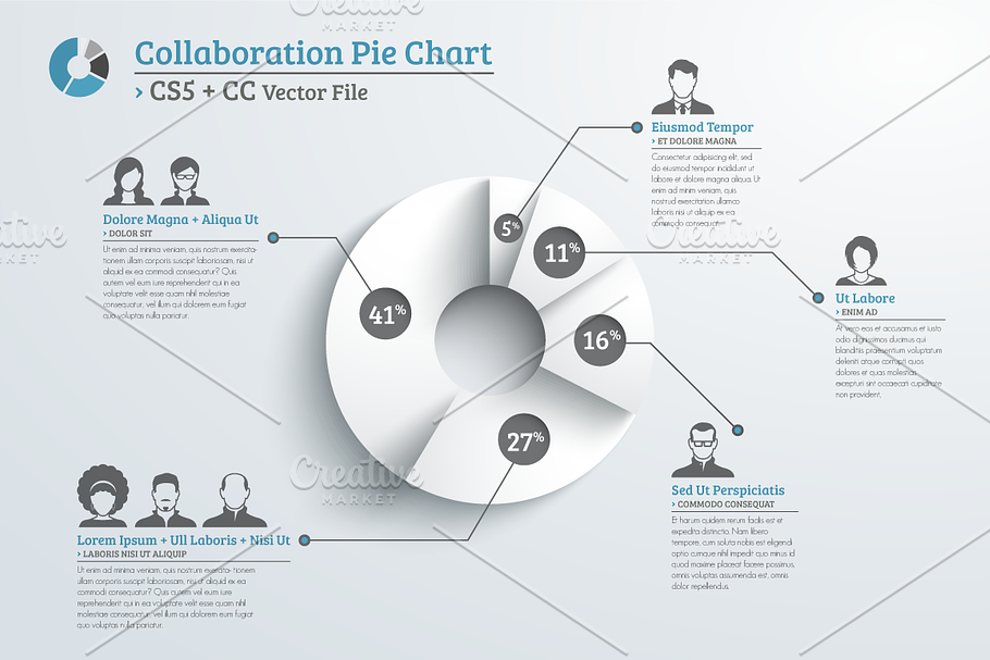 Team Work Pie Chart Infographic