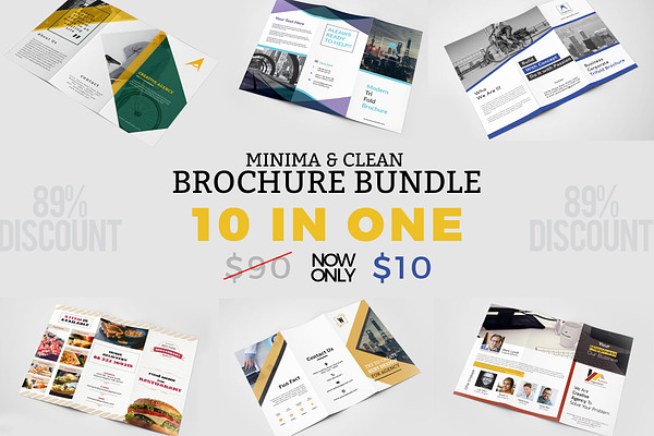 10 Business Trifold Brochure Bundle