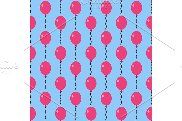 Color glossy balloons seamless pattern vector illustration.