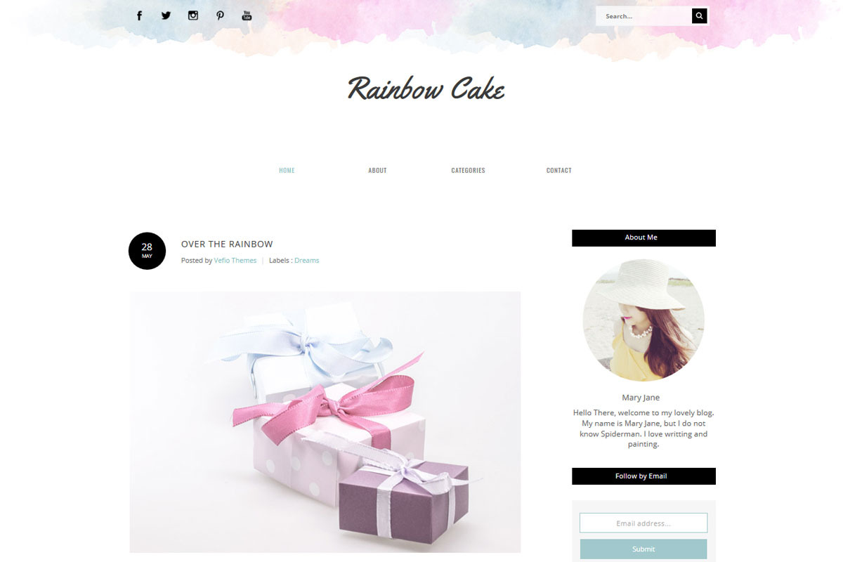 Blogger Template - Rainbow Cake in Website Templates - product preview 8