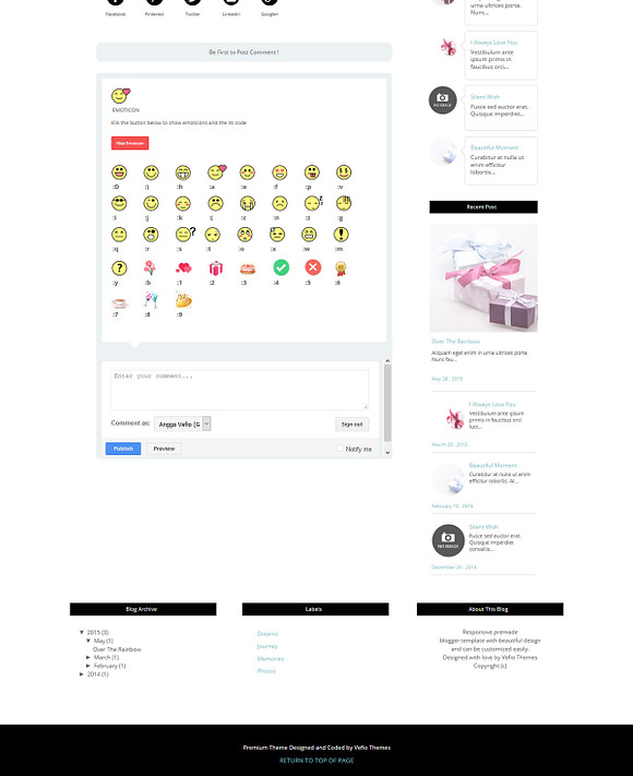 Blogger Template - Rainbow Cake in Website Templates - product preview 2