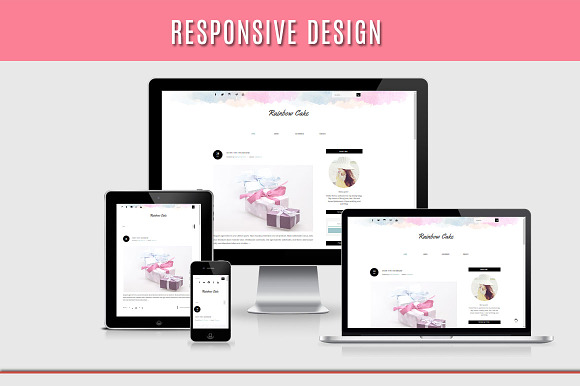 Blogger Template - Rainbow Cake in Website Templates - product preview 4