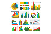 Graph chart icons vector.