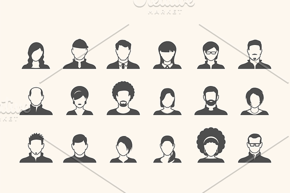 People Profile Icons in Graphics - product preview 2