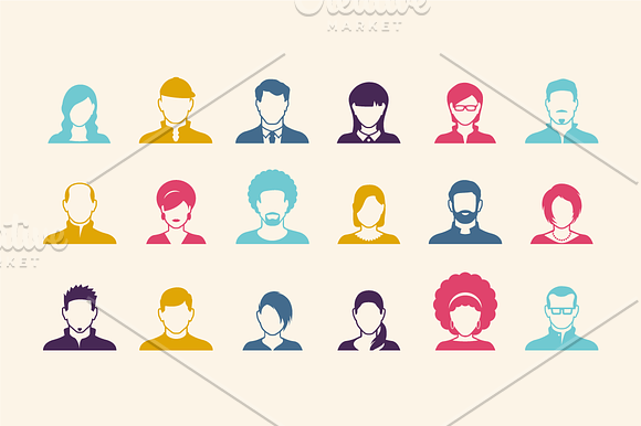 People Profile Icons in Graphics - product preview 3