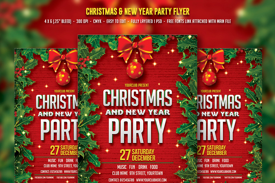 Christmas & New Year Party in Flyer Templates - product preview 8