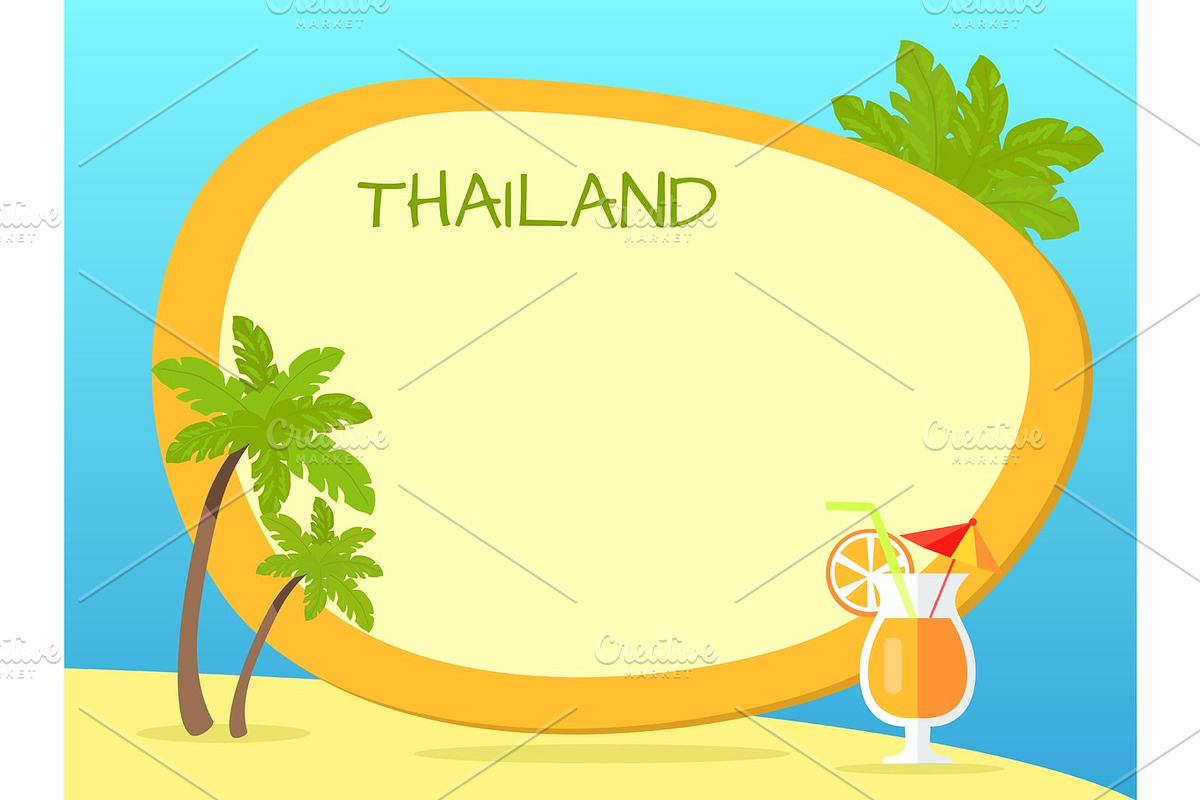 Thailand Inscription in Tag with Yellow Border in Illustrations - product preview 8