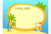 Thailand Inscription in Tag with Yellow Border