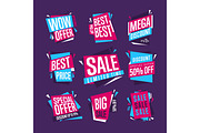 Sale banner vector isolated set