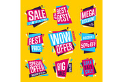 Sale banner vector isolated set