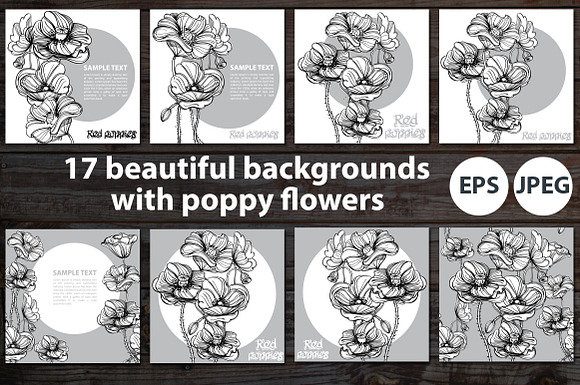Poppies. Banners contour. in Product Mockups - product preview 1