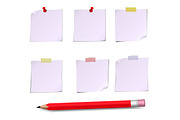 Adhesive Notes with pin, scotch and