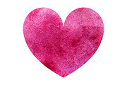 Watercolor pink heart love symbol