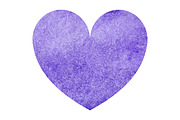 Watercolor violet heart love vector