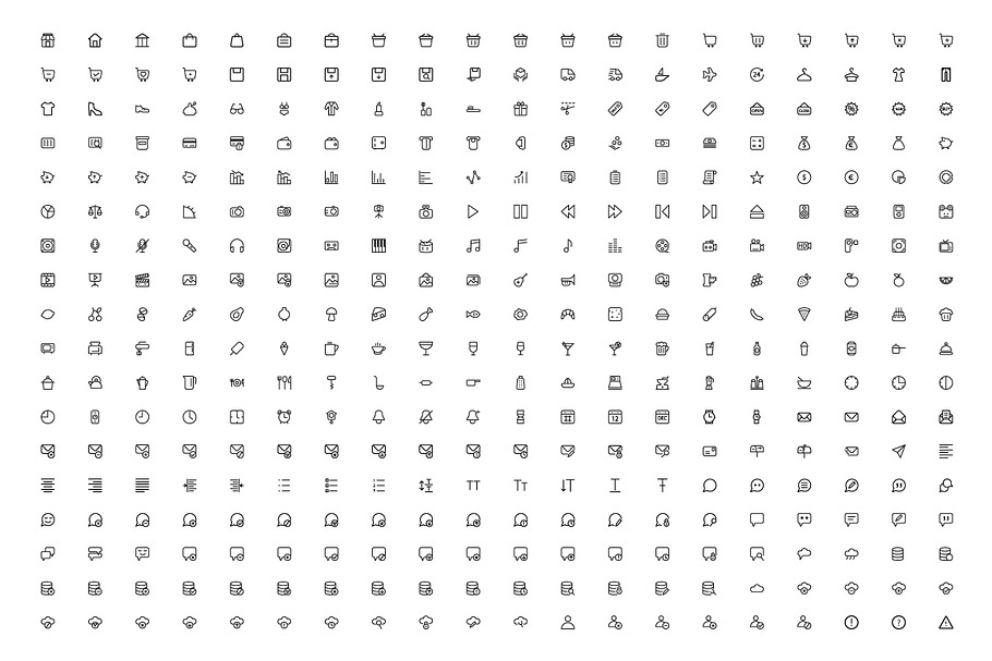 User Interface Outline Vector Icons