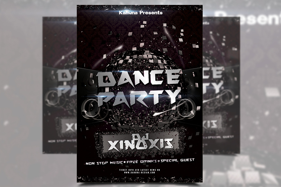 A3 Dance Club Party Poster in Flyer Templates - product preview 8