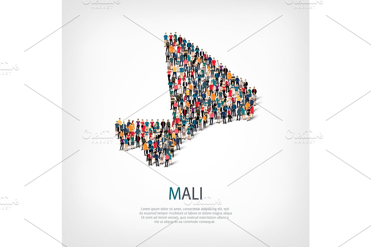 people map country Mali vector in Illustrations - product preview 8
