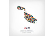 people map country Malta vector